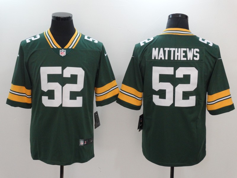 Men's Green Bay Packers Clay Matthews #52 Green Jersey